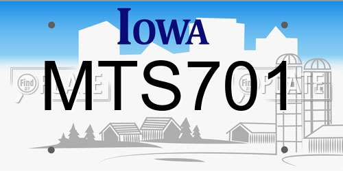 MTS701 Iowa License Plate