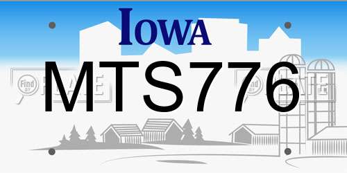 MTS776 Iowa License Plate