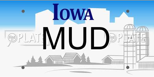MUD Iowa License Plate