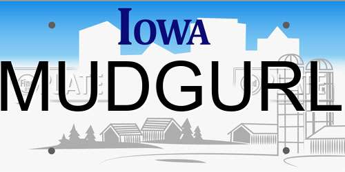 MUDGURL Iowa License Plate