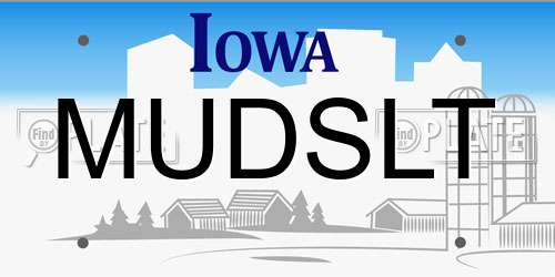 MUDSLT Iowa License Plate