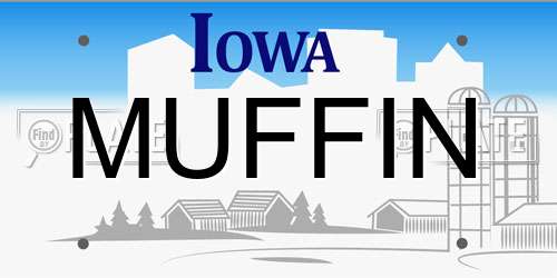 MUFFIN Iowa License Plate