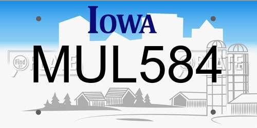 MUL584 Iowa License Plate