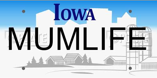 MUMLIFE Iowa License Plate