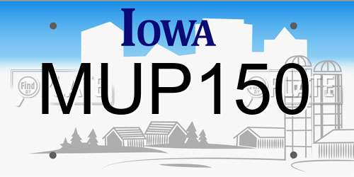MUP150 Iowa License Plate
