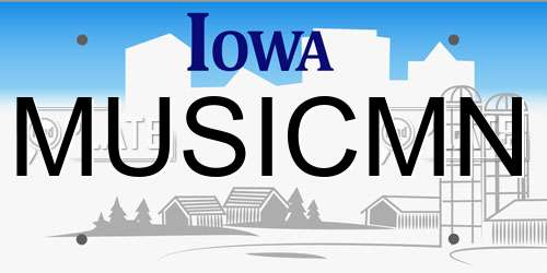 MUSICMN Iowa License Plate