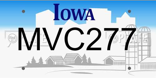 MVC277 Iowa License Plate