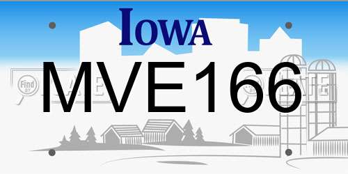 MVE166 Iowa License Plate