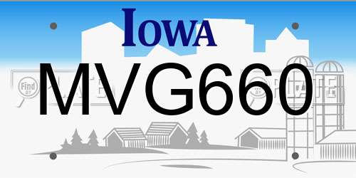 MVG660 Iowa License Plate
