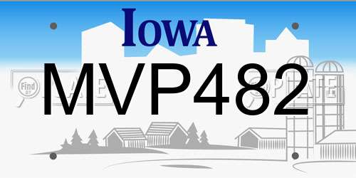 MVP482 Iowa License Plate