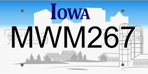MWM267 Iowa License Plate