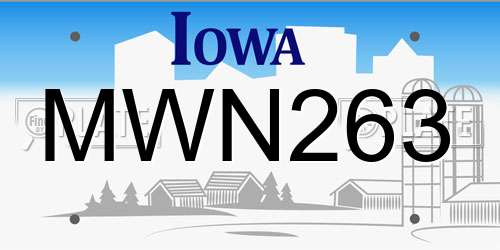 MWN263 Iowa License Plate