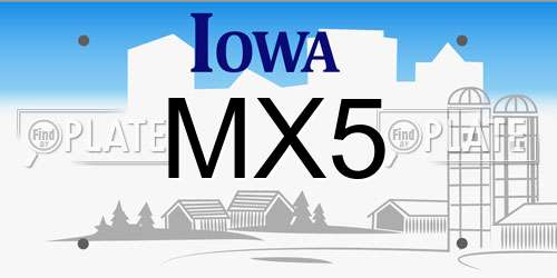 MX5 Iowa License Plate