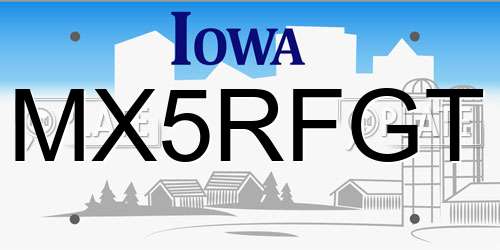 MX5RFGT Iowa License Plate