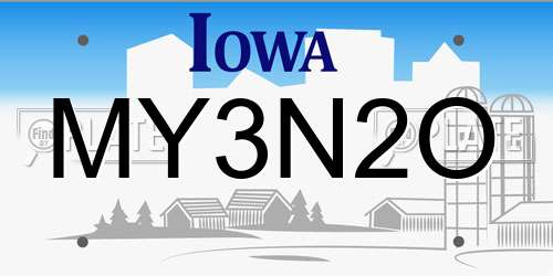 MY3N2O Iowa License Plate