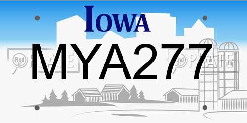 MYA277 Iowa License Plate
