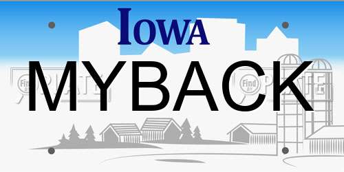 MYBACK Iowa License Plate