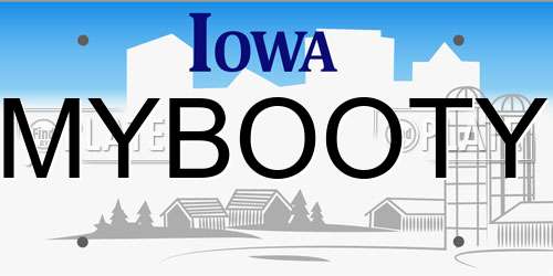 MYBOOTY Iowa License Plate