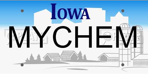 MYCHEM Iowa License Plate