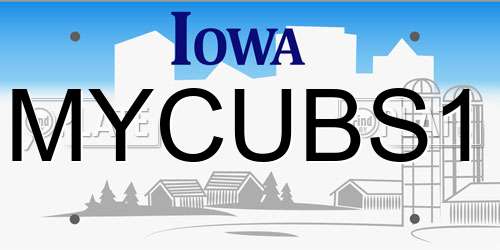 MYCUBS1 Iowa License Plate