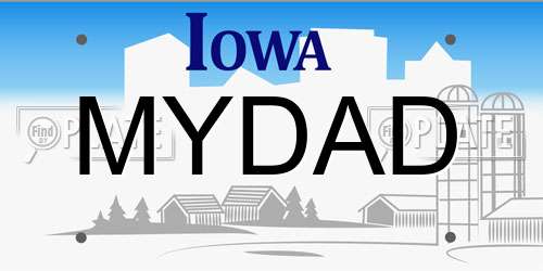 MYDAD Iowa License Plate