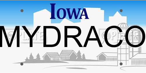 MYDRACO Iowa License Plate