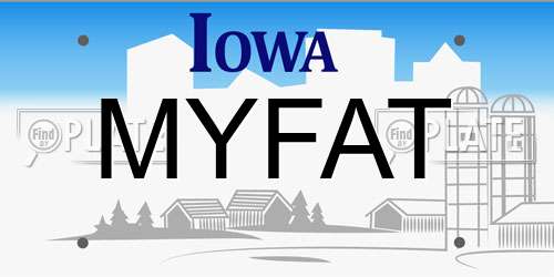 MYFAT Iowa License Plate