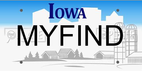MYFIND Iowa License Plate