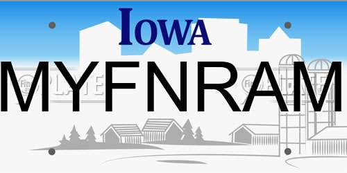 MYFNRAM Iowa License Plate