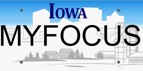 MYFOCUS Iowa License Plate