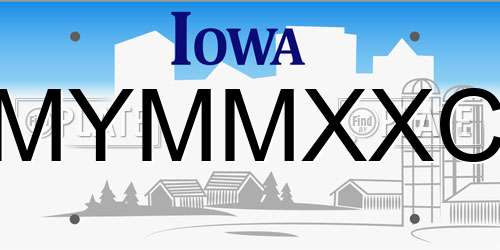MYMMXXC Iowa License Plate