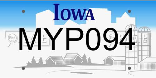 MYP094 Iowa License Plate