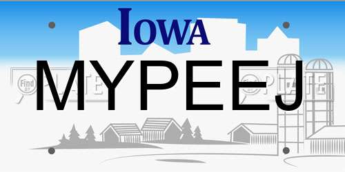 MYPEEJ Iowa License Plate