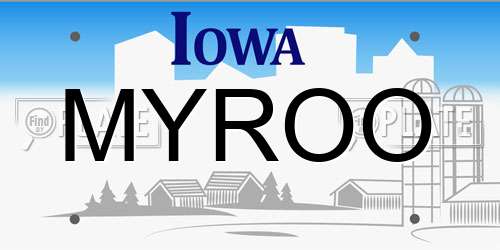 MYROO Iowa License Plate