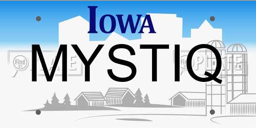 MYSTIQ Iowa License Plate