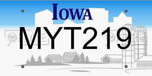 MYT219 Iowa License Plate