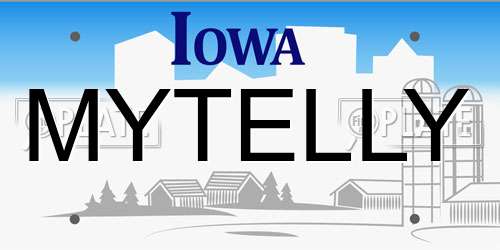 MYTELLY Iowa License Plate