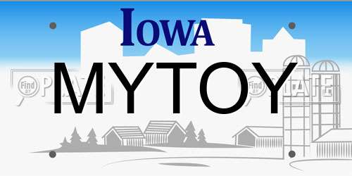 MYTOY Iowa License Plate