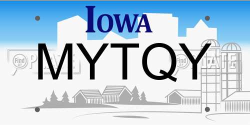 MYTQY Iowa License Plate