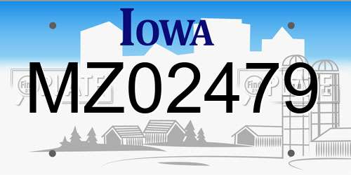 MZ02479 Iowa License Plate