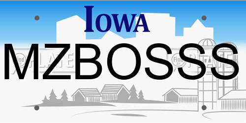 MZBOSSS Iowa License Plate