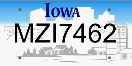 MZI7462 Iowa License Plate