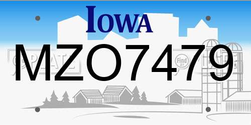 MZO7479 Iowa License Plate