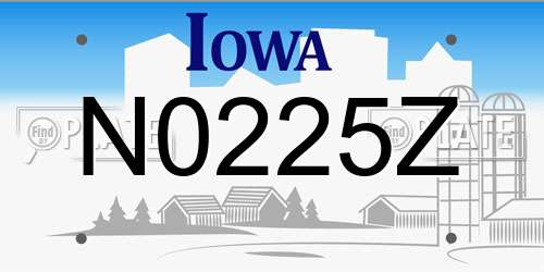 N0225Z Iowa License Plate