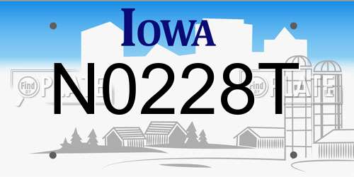 N0228T Iowa License Plate