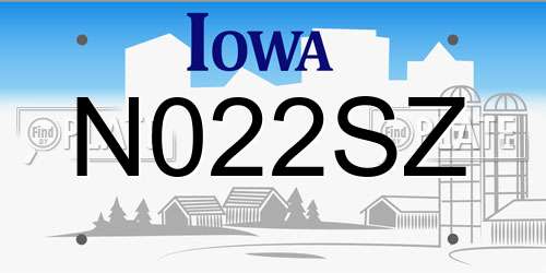 N022SZ Iowa License Plate