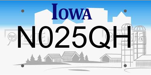 N025QH Iowa License Plate