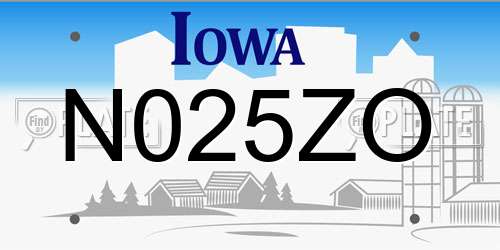 N025ZO Iowa License Plate
