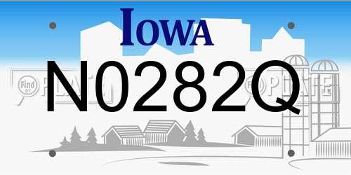 N0282Q Iowa License Plate