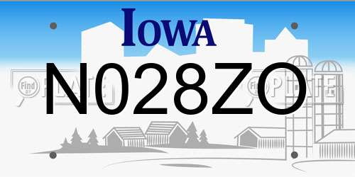 N028ZO Iowa License Plate